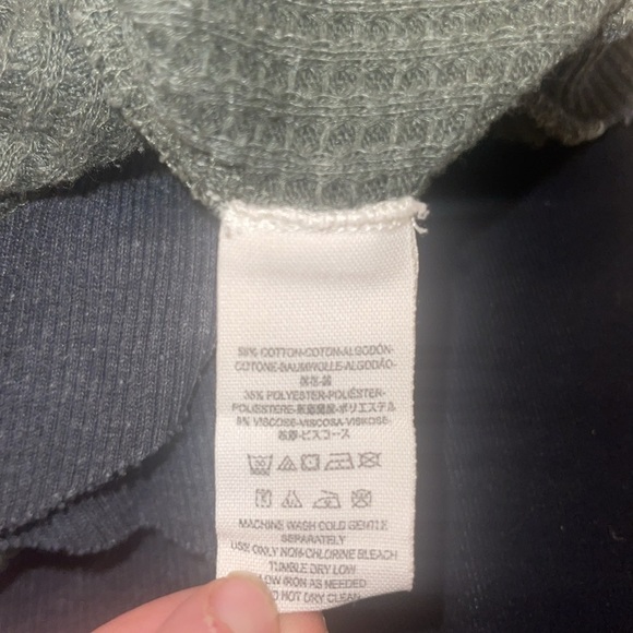 Free people waffle thermal scoop neck top size small Olive Green Women's Top - Picture 5 of 5